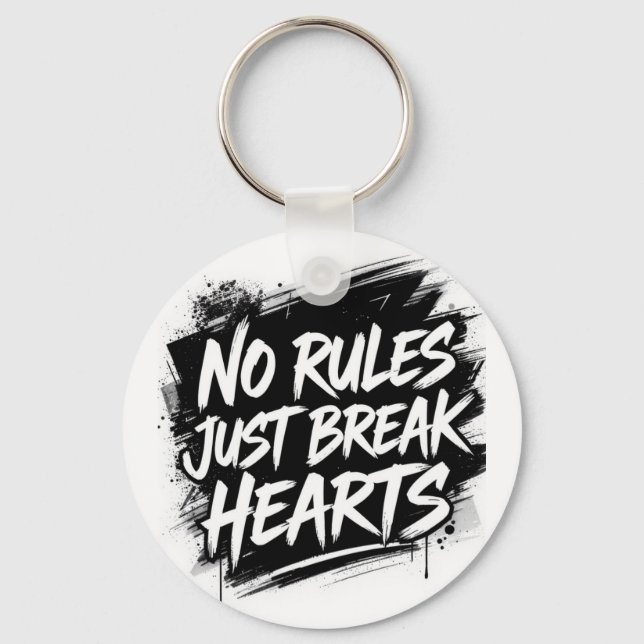 No Rules Just Break Hearts – Bold Street Keychain Nyckelring (Framsida)