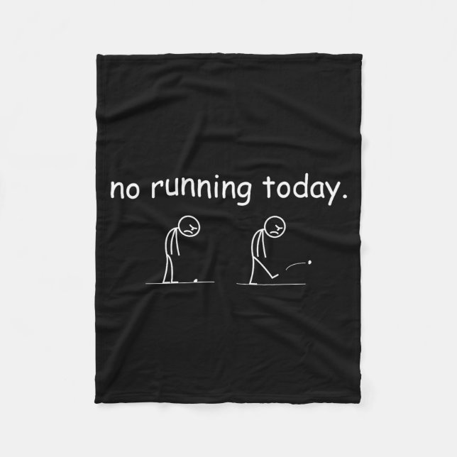 No Running Today Funny Marathon Runner Athlete Men Fleecefilt (Framsidan)