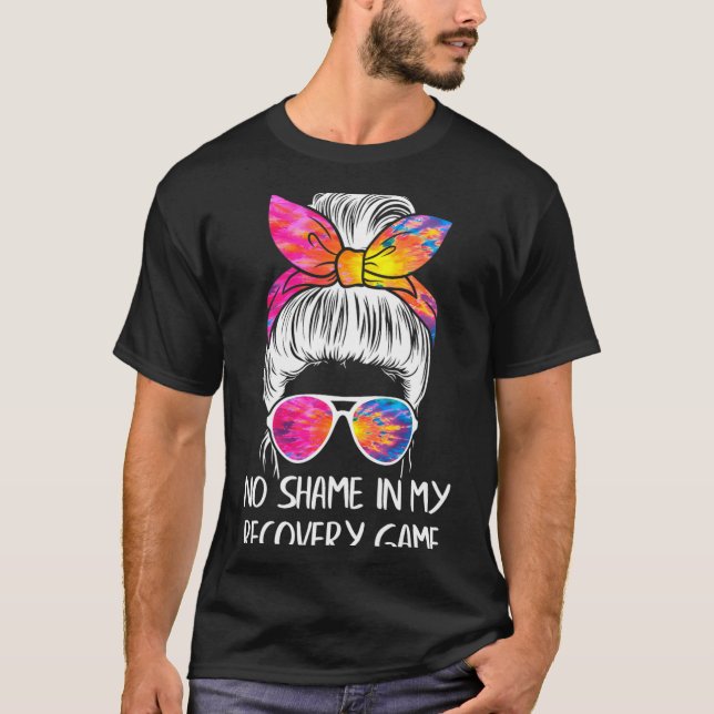 No Shame In My Recovery Game Sobriety Aa Na Anni  T Shirt (Framsida)