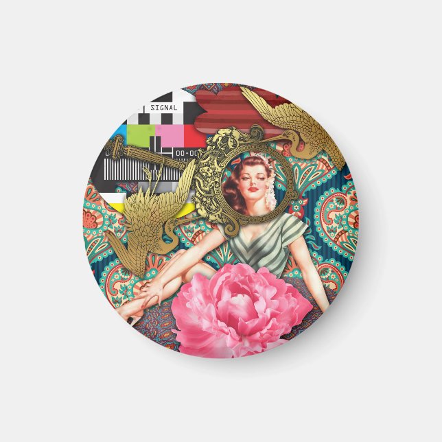 No-signal - Cheeky Dam Digital Collage Magnet (Framsidan)