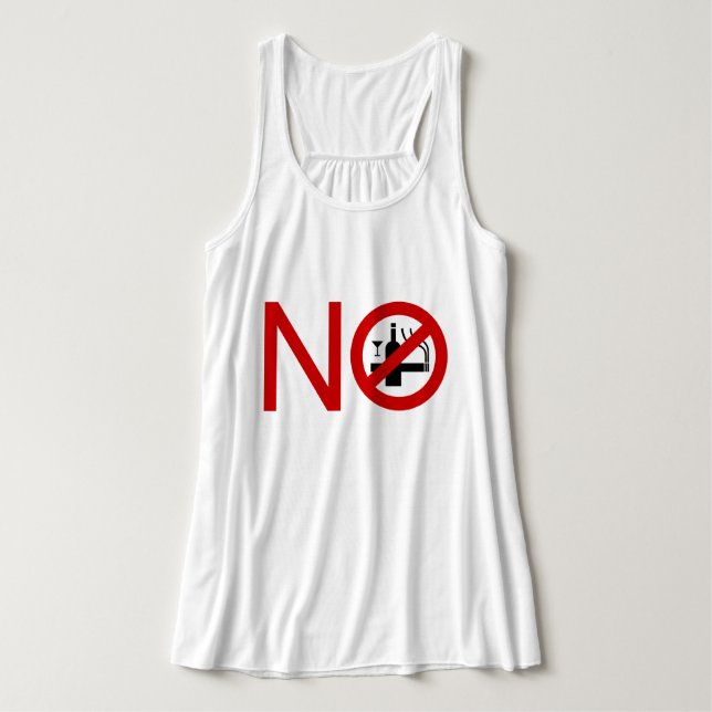 NO Smoking Alcohol ⚠ Thai Sign ⚠ Linne Med Racerback (Design framsida)
