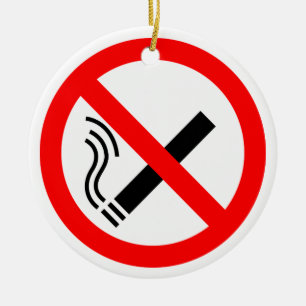NO Smoking Sign - brittisk signal Julgransprydnad Keramik