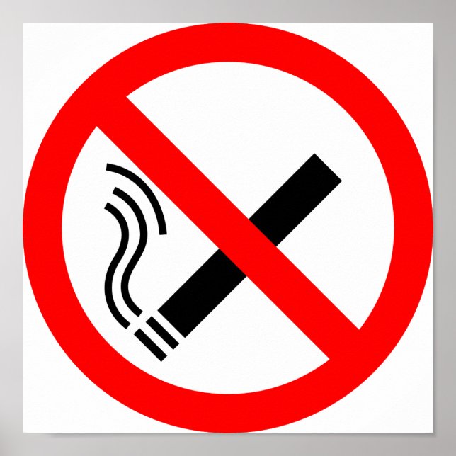 NO Smoking Sign - UK Signage Poster (Framsidan)