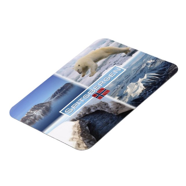NO Spitsbergen - Svalbard - Fjord - Polar Bear - Magnet (Vänstra Sidan)