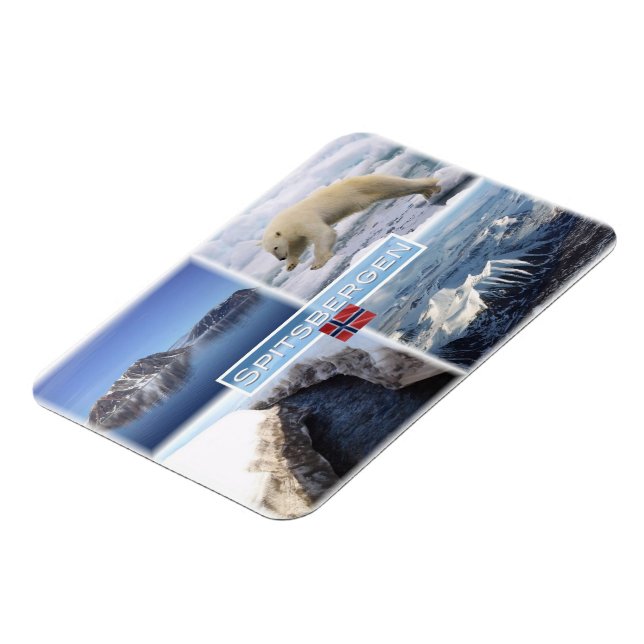 NO Spitsbergen - Svalbard - Fjord - Polar Bear - Magnet (Vänstra Sidan)