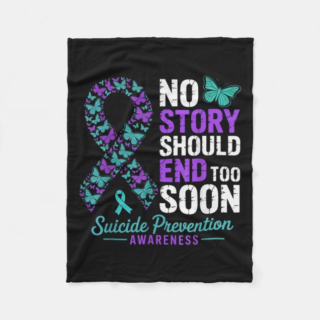 No Story Should End Too Soon Suicide Prevention Aw Fleecefilt (Framsidan)