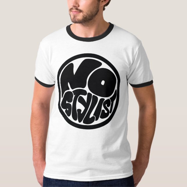 NO STYLIST svart emblem ringtröja T Shirt (Framsida)