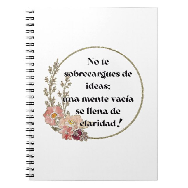 No te sobrecargues de ideas anteckningsbok (Framsidan)