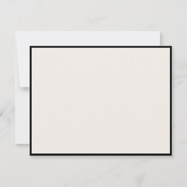 No text, Black Border, Ivory Modern Note Card Inbjudningar (Framsida)