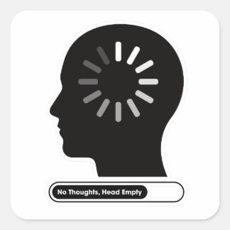 No Thoughts Head Empty Minimalist Head Fyrkantigt Klistermärke