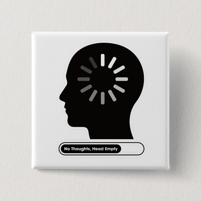 No Thoughts Head Empty Minimalist Head Knapp (Framsida)