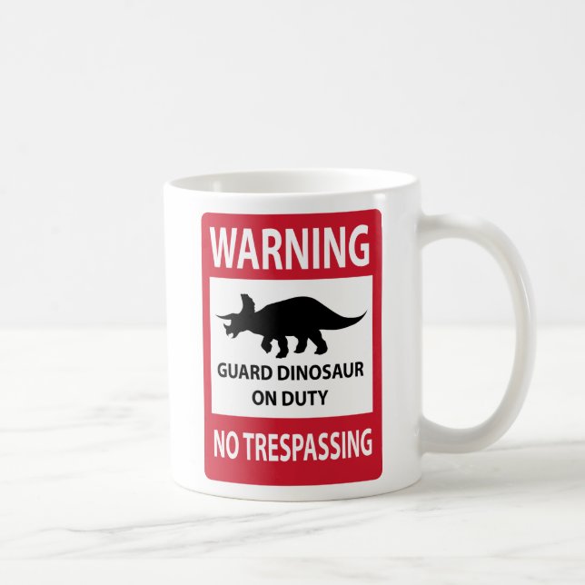 No Trespassing (Triceratops) Sign Kaffemugg (Höger)