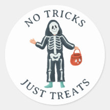 No Tricks Just Treats Halloween | Cute Skeleton