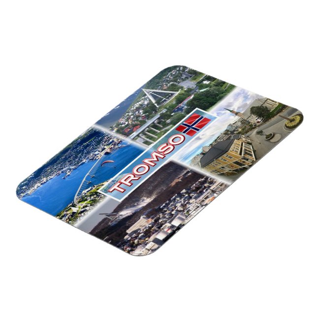 NO Tromso - Aerial View - Artic Cathedral Magnet (Vänstra Sidan)