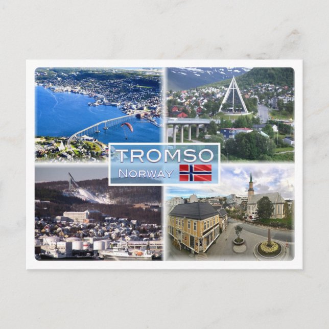 NO Tromso - Aerial View - Artic Cathedral - Vykort (Framsida)