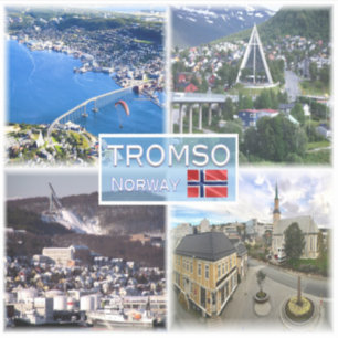 NO Tromso - Flygvy - Artisk katedral - Klistermärken