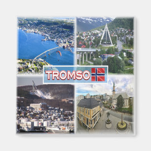 NO Tromso - Flygvy - Artisk katedral Magnet
