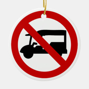 NO Tuk-Tuk TAXI ⚠ Thai Road Sign ⚠ Julgransprydnad Keramik