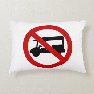 NO Tuk-Tuk TAXI ⚠ Thai Road Sign ⚠ Prydnadskudde