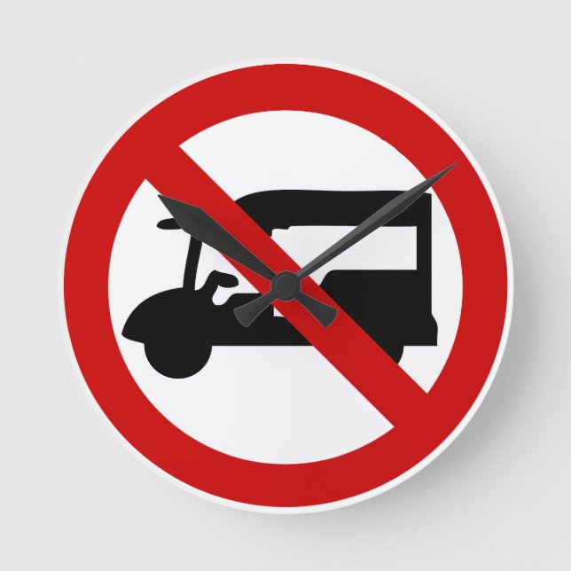 NO Tuk-Tuk TAXI ⚠ Thai Road Sign ⚠ Rund Klocka (Framsida)