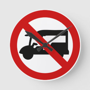 NO Tuk-Tuk TAXI ⚠ Thai Road Sign ⚠ Rund Klocka