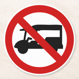 NO Tuk-Tuk TAXI ⚠ Thai Road Sign ⚠ Underlägg Papper Rund