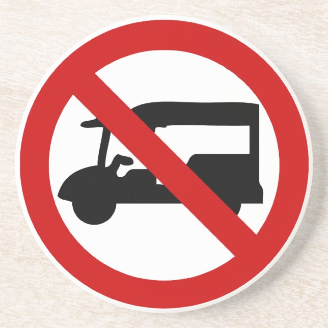 NO Tuk-Tuk TAXI ⚠ Thai Road Sign ⚠ Underlägg Sandsten (Framsidan)