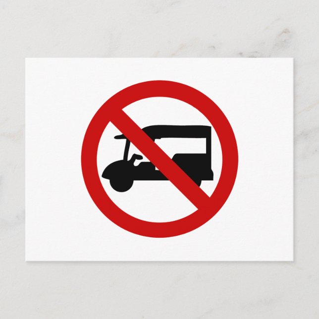 NO Tuk-Tuk TAXI ⚠ Thai Road Sign ⚠ Vykort (Framsida)