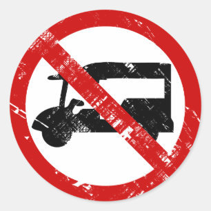 NO Tuk-Tuk TAXI Vintage ⚠ Thai Road Sign ⚠ Runt Klistermärke