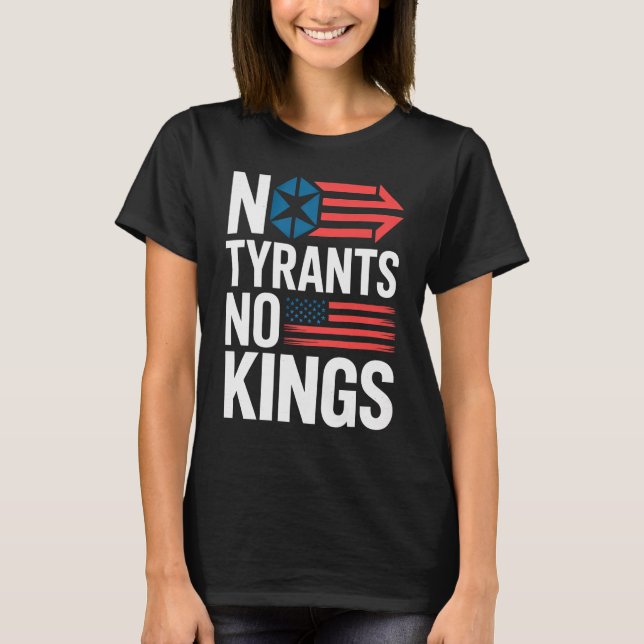 No Tyrants No Kings / Hands Off Protest T Shirt (Framsida)