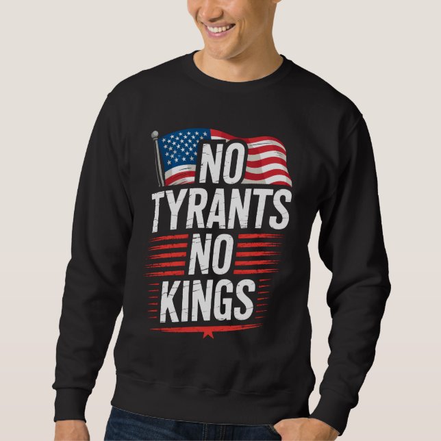 No Tyrants No Kings Patriotic Freedom Activism Tee Lång Ärmad Tröja (Framsida)