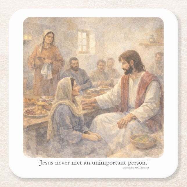 No unimportant person underlägg papper kvadrat (Framsidan)