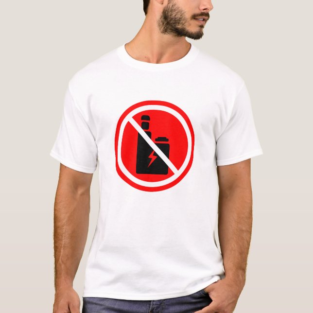 No Vaping Sign T-Shirt | Vape Free Zone Warning (Framsida)