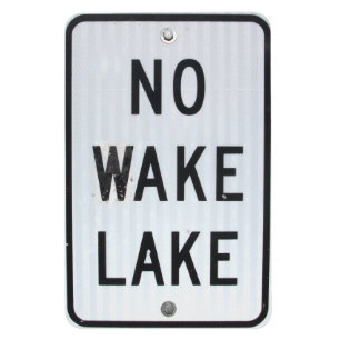 "No Wake Sjö"-tecken Magnet