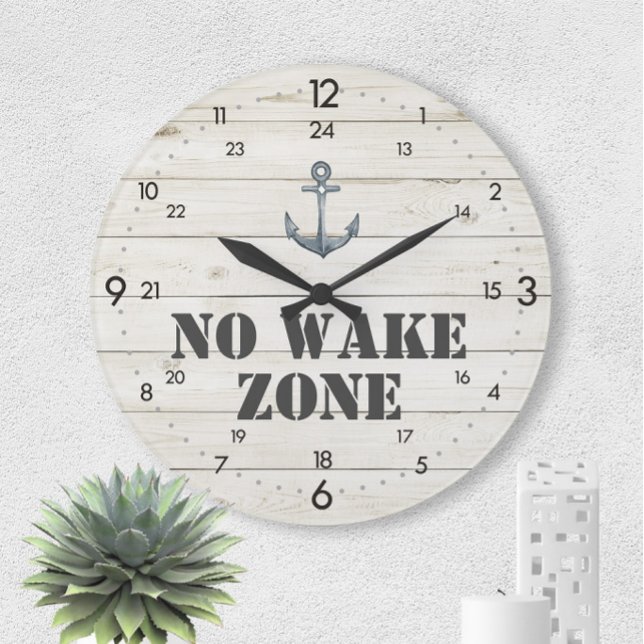 No Wake Zon Anchor 24 timmar Time Nautical Stor Klocka (Skapare uppladdad)
