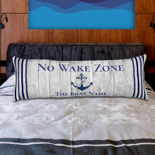 No Wake Zon Navy Anchor Rope Nautical Kroppskudde