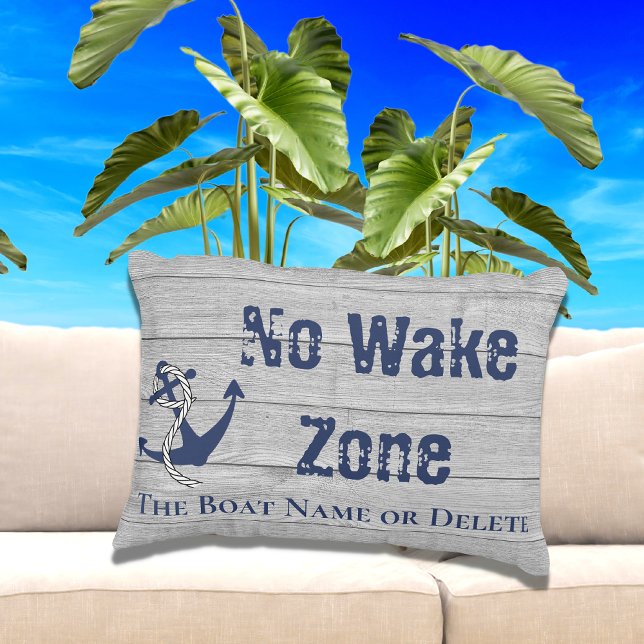 No Wake Zon Navy Anchor Rope Nautical Prydnadskudde (Skapare uppladdad)