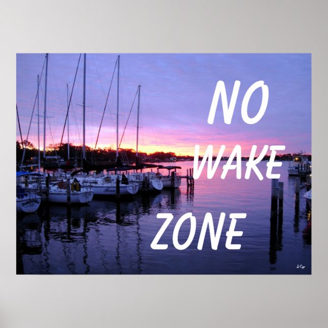 No Wake Zonare Marina Sunset Poster (Framsidan)