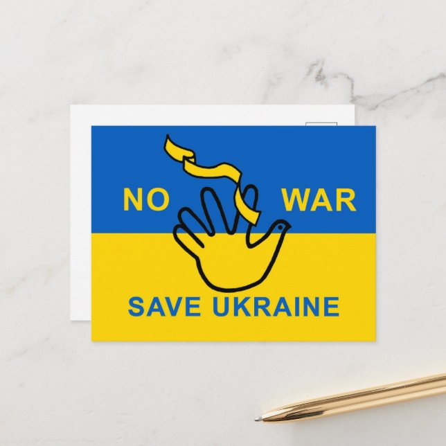 No war, save Ukraine Vykort (Fram/Back In Situ)