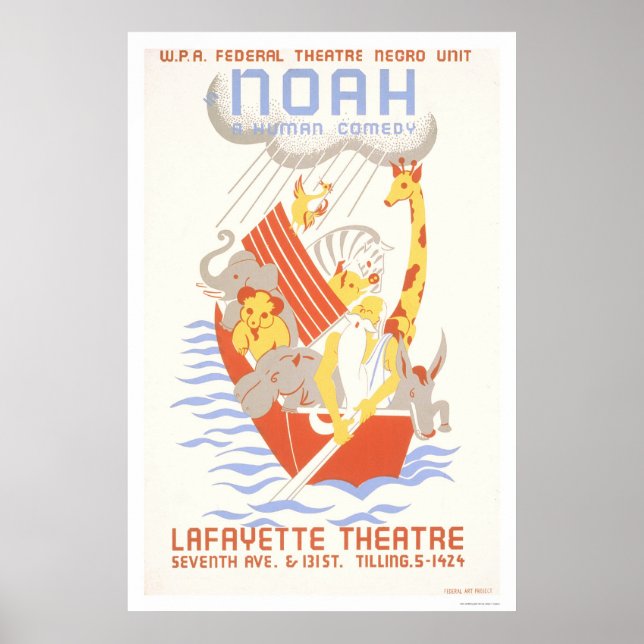Noah & Ark 1938 WPA Poster (Framsidan)