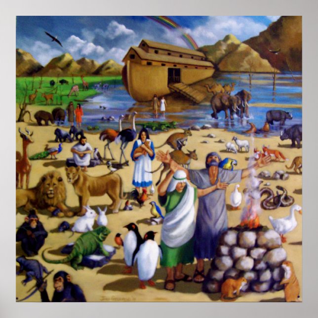 NOAH, ARK, DJUR EFTER FLOD: ARTWORK PRINT POSTER (Framsidan)