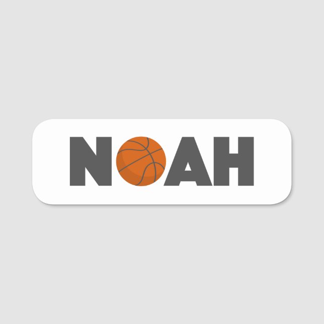 Noah Basketball Namnbricka (Framsida)
