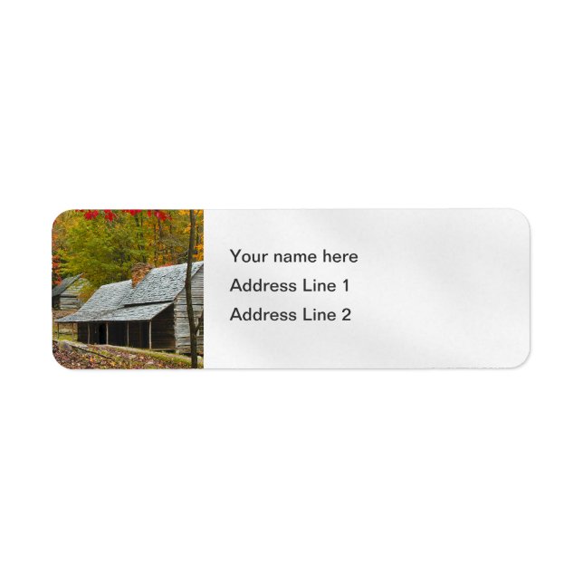 Noah "Bud" Ogle Cabin i Smokies Returadress Etikett (Framsidan)