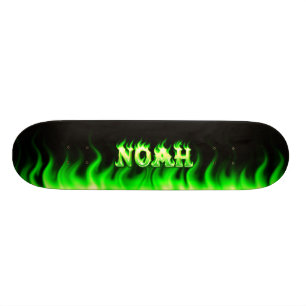 Noah grönt flammar skateboarden old school skateboard bräda 21,6 cm