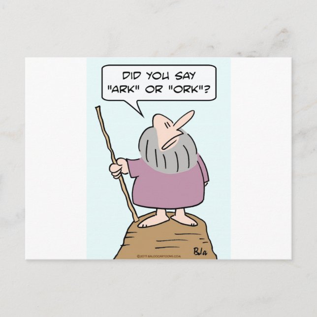 Noah gud ark ork bible flod vykort (Framsida)