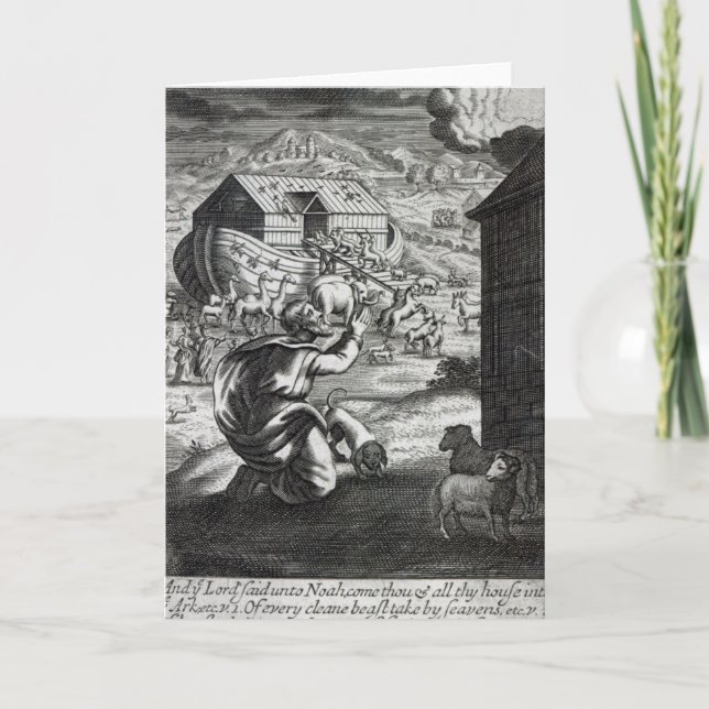 Noah kommer till Ark Kort (Framsida)