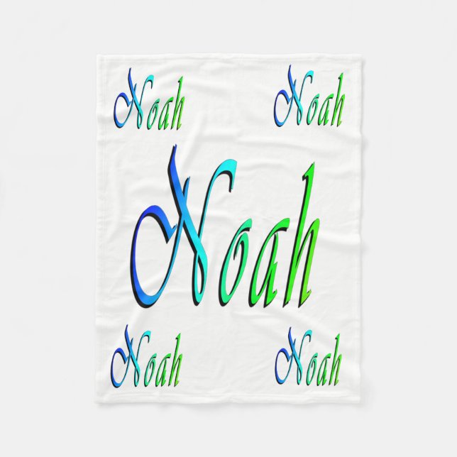 Noah, Namn, Logotyp, Small White Fleece Blanket (Framsidan)