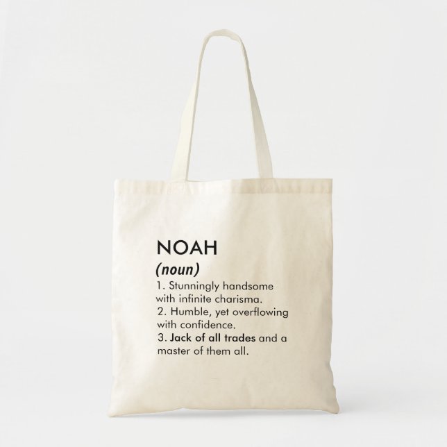 Noah namn, Redigerbart namn, Anpassat namn Tygkasse (Framsidan)