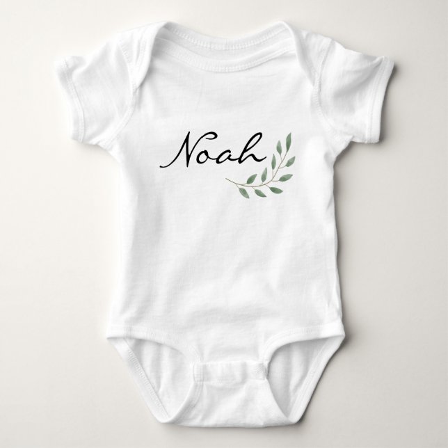 Noah Namn Reveal Romper Newborn Nature Löv T Shirt (Framsida)