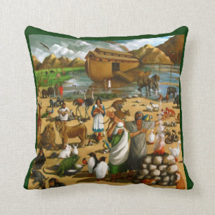 Noah och ark: Original- målning: Bibel Kudde